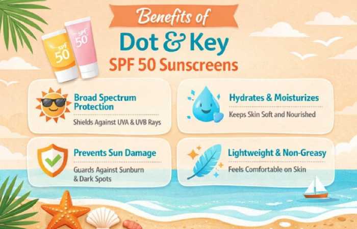 Benefits of Dot & Key SPF 50 Sunscreens