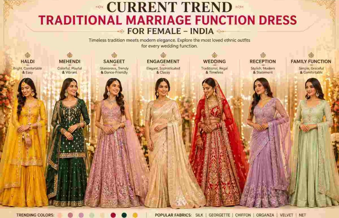 Current Trend Traditional Marriage Function Dress for Female